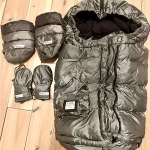 7AM Enfant Bunting Stroller Blanket, Adult Muffs and Baby Mittens